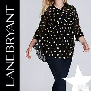 Lane Bryant sheer metallic dot babydoll 18/20
